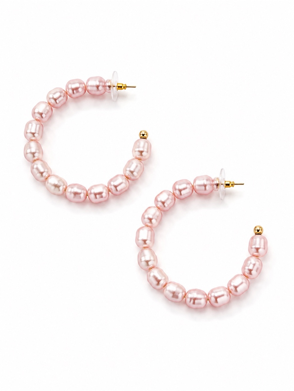 Target Pink Pearl Hoop Earrings